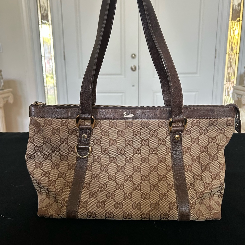 Gucci Beige and Brown Tote Bag